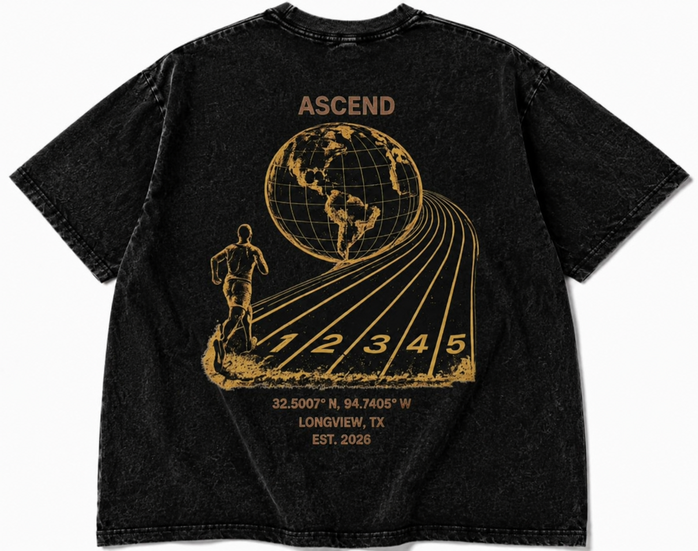 ASCEND TRACK GRAPHIC TEE — VINTAGE BLACK back view